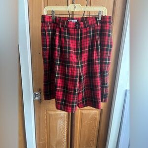 Sag Harbor Red and Black Plaid Skirt